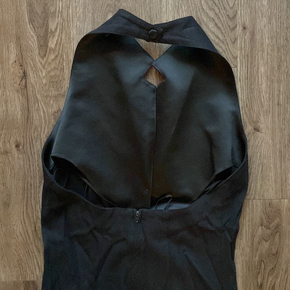 Betsy Johnson Luxe Halter Button Up Tuxedo Dress - Picture 4 of 12